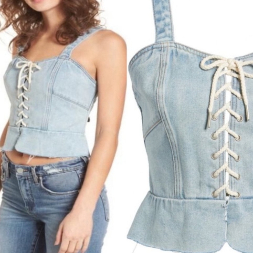 Blank NYC denim corset top